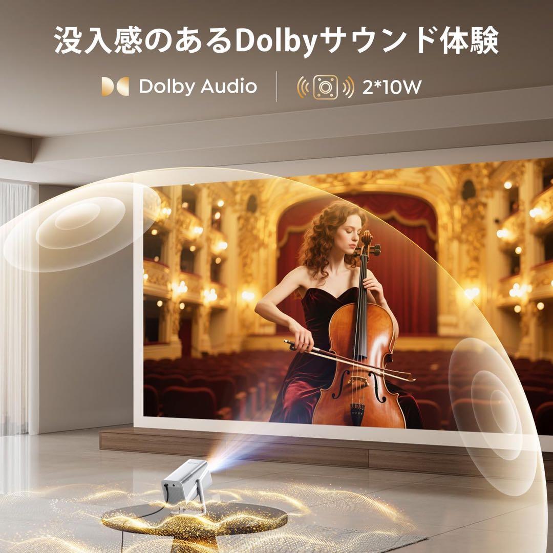 Netflix公式認証　DoIby対応　4K ホームプロジェクター AI自動