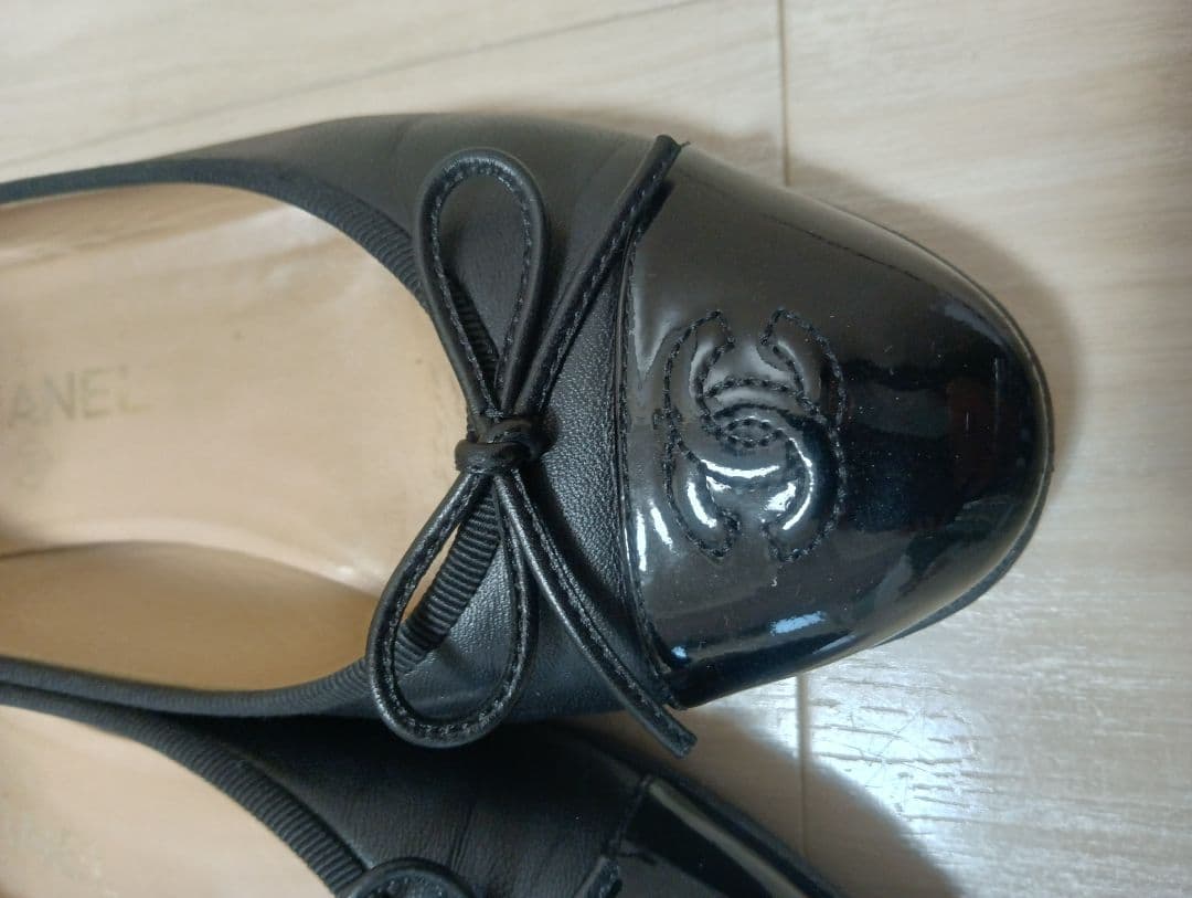 CHANELシャネル ココマーク　フラットシューズ　リボン　バレリーナ　靴