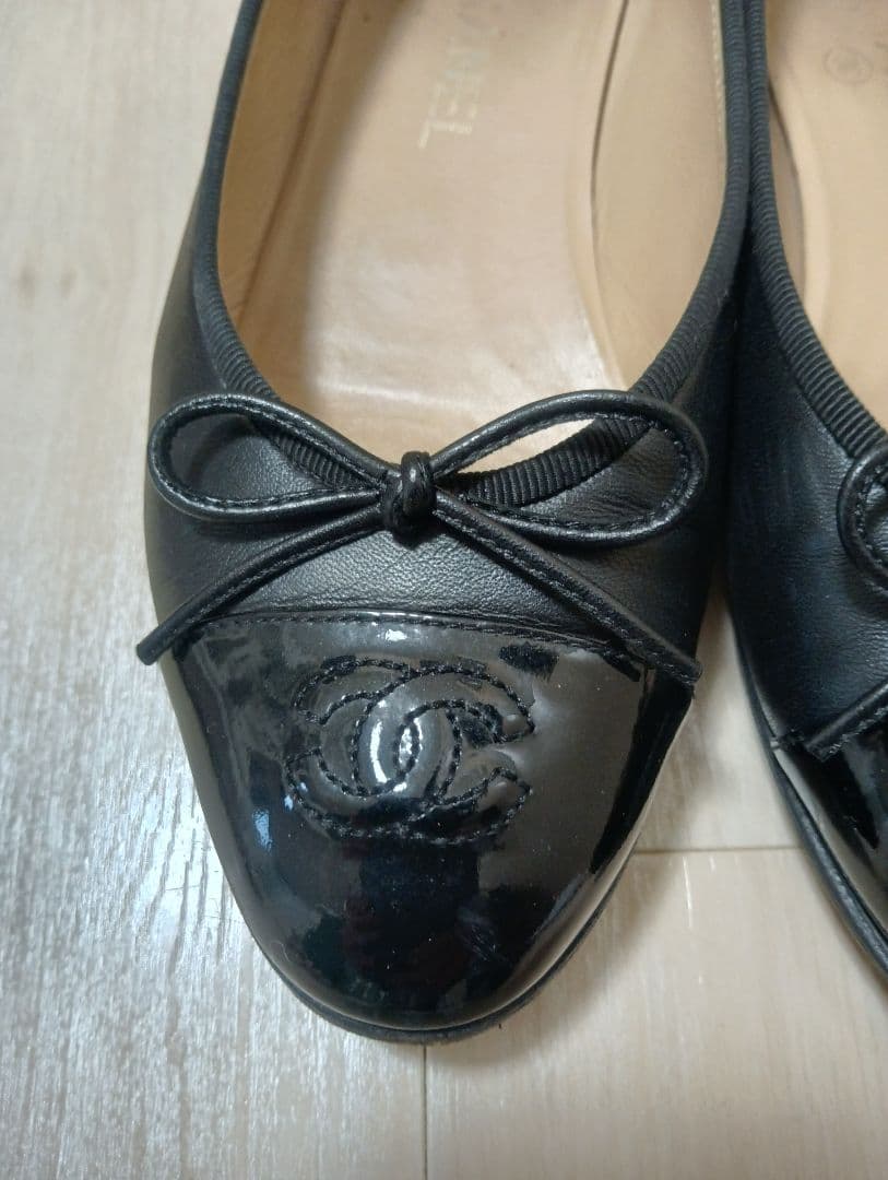 CHANELシャネル ココマーク　フラットシューズ　リボン　バレリーナ　靴