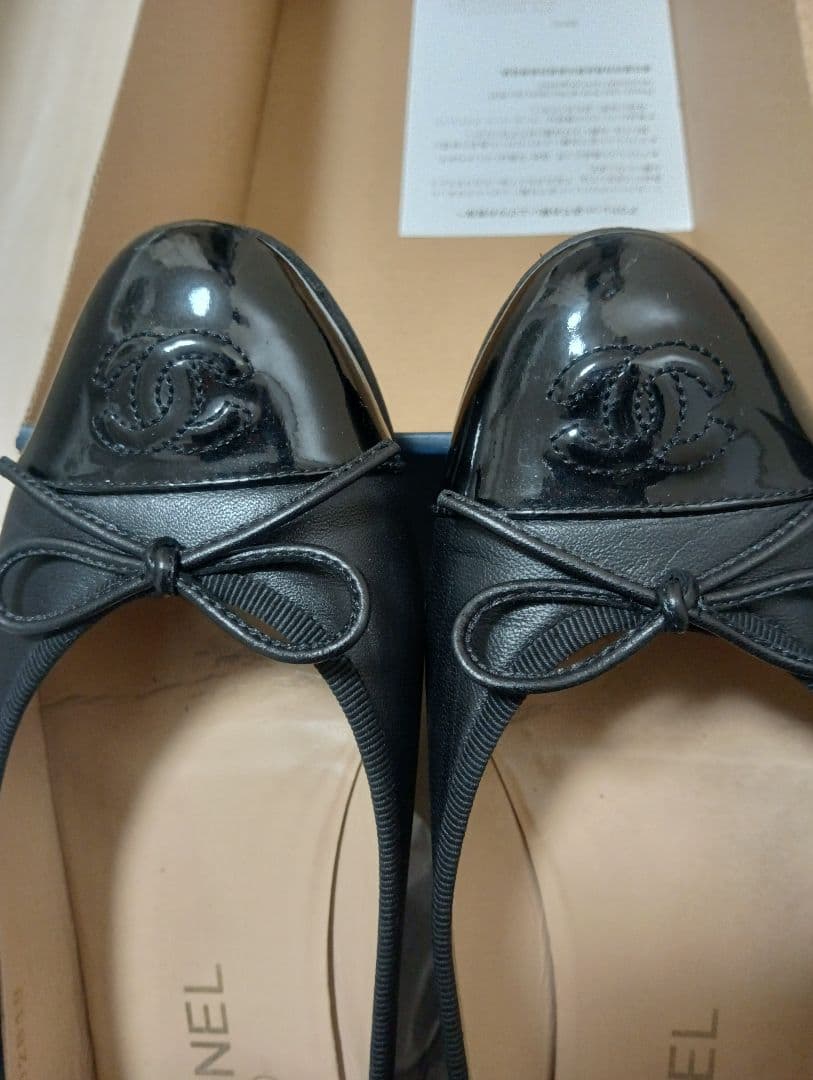 CHANELシャネル ココマーク　フラットシューズ　リボン　バレリーナ　靴