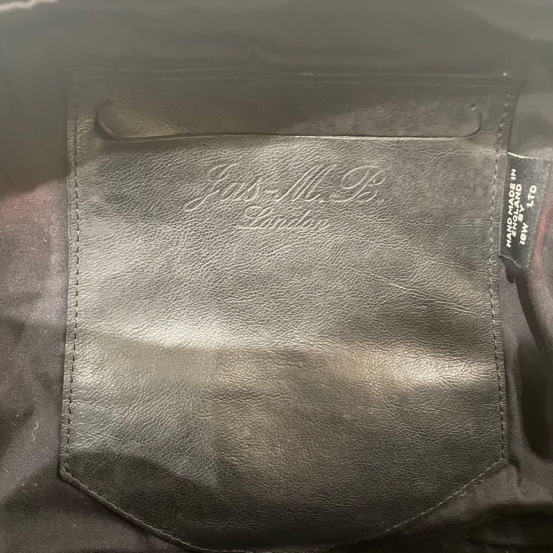 ジャスエムビー　スモールトラベラー ボストンバッグ レザー ブラック　英国製