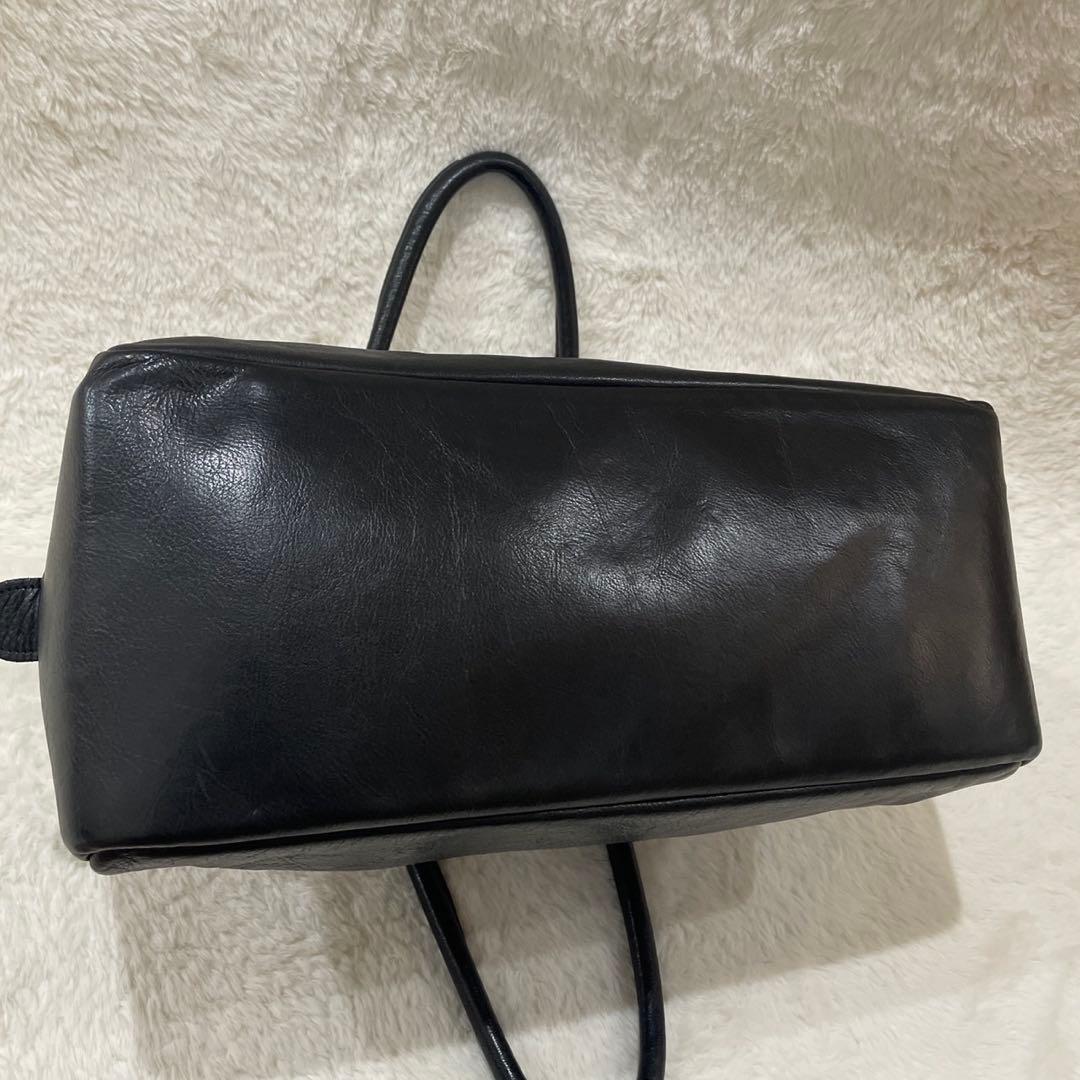 ジャスエムビー　スモールトラベラー ボストンバッグ レザー ブラック　英国製