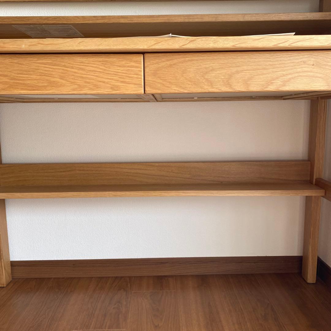 ☆ai☆【無印良品】オーク無垢材デスクと上置き棚セット