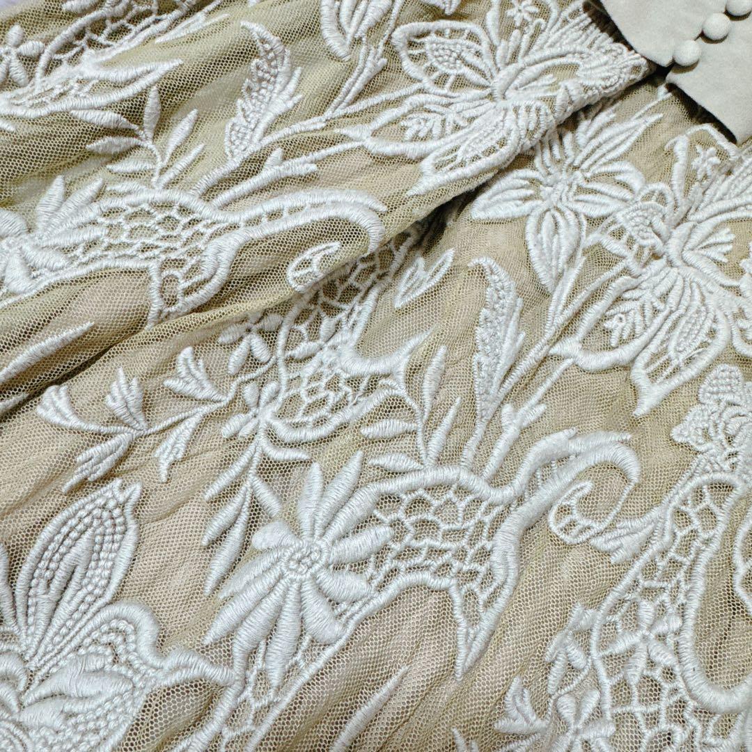 ワンピース MEDI EMBROIDERY TULLE LACE DRESS M