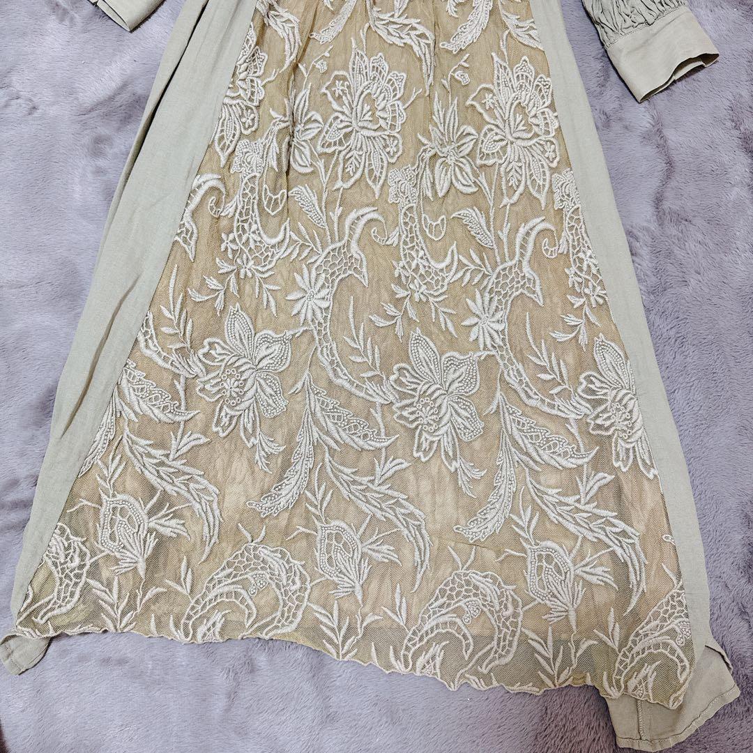 ワンピース MEDI EMBROIDERY TULLE LACE DRESS M