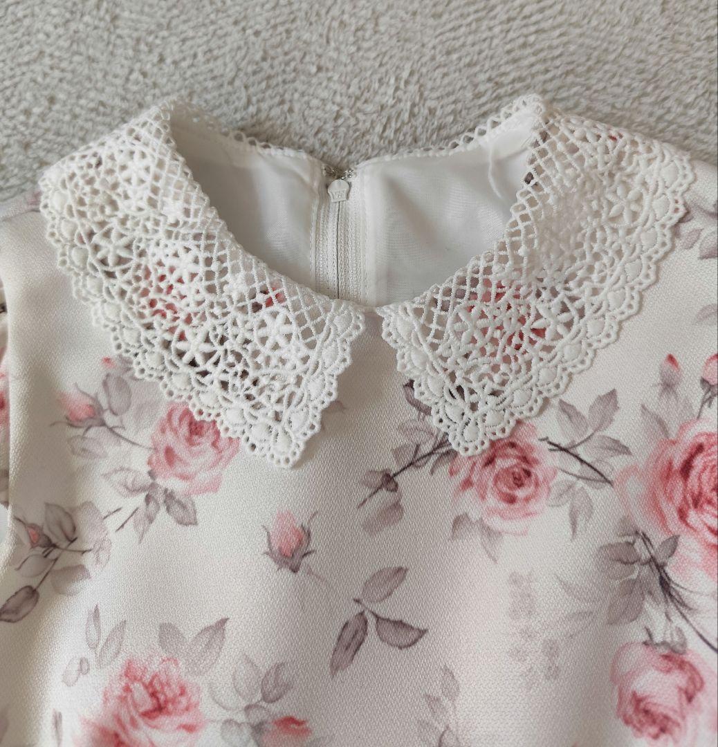 し*ー様 petit main レース衿花柄ワンピース フォーマルスーツ 120