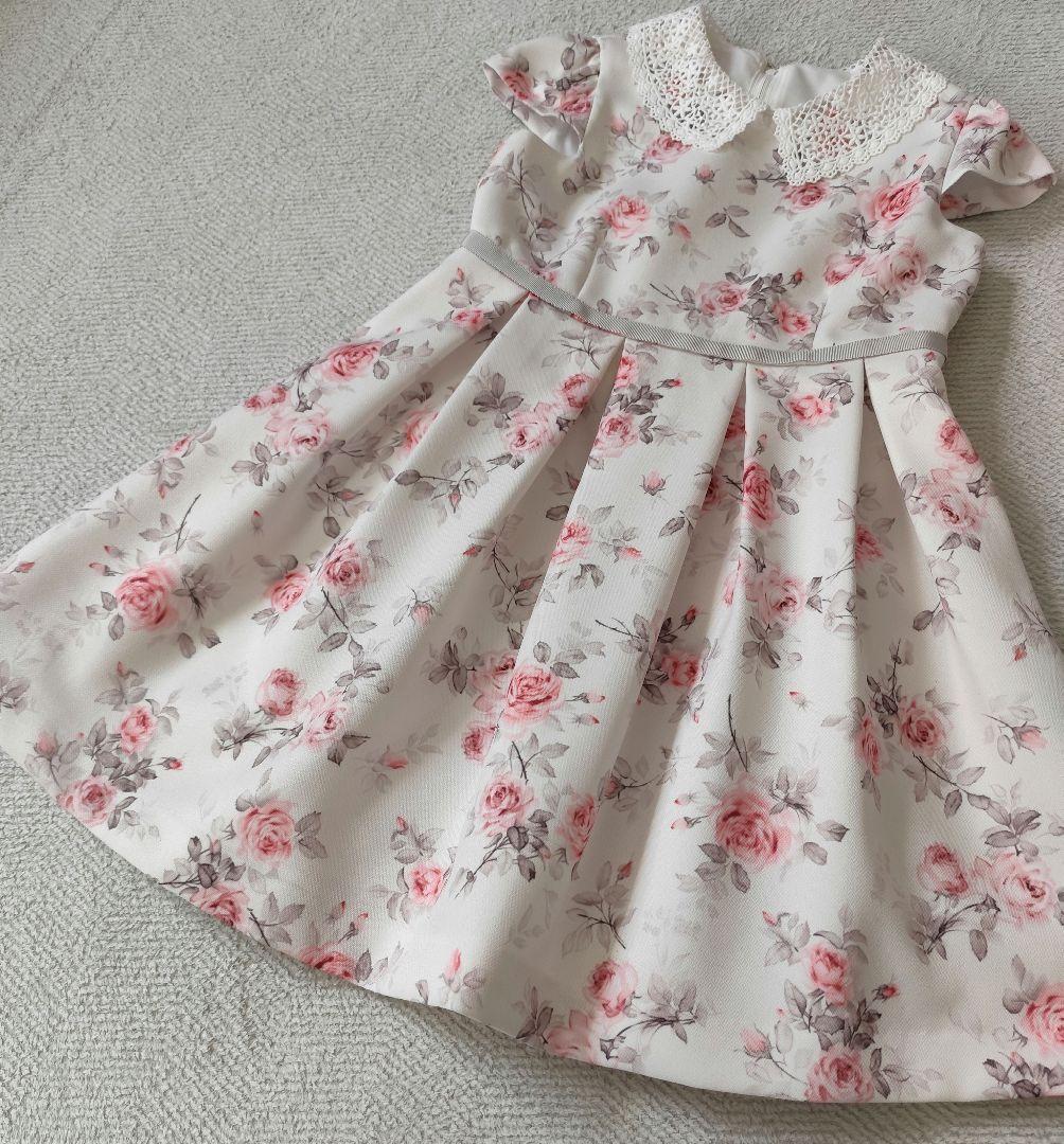 し*ー様 petit main レース衿花柄ワンピース フォーマルスーツ 120