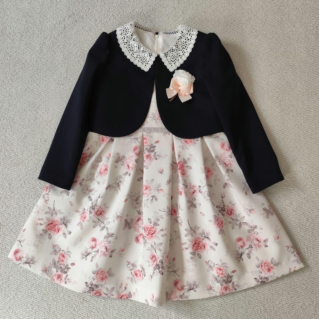 し*ー様 petit main レース衿花柄ワンピース フォーマルスーツ 120