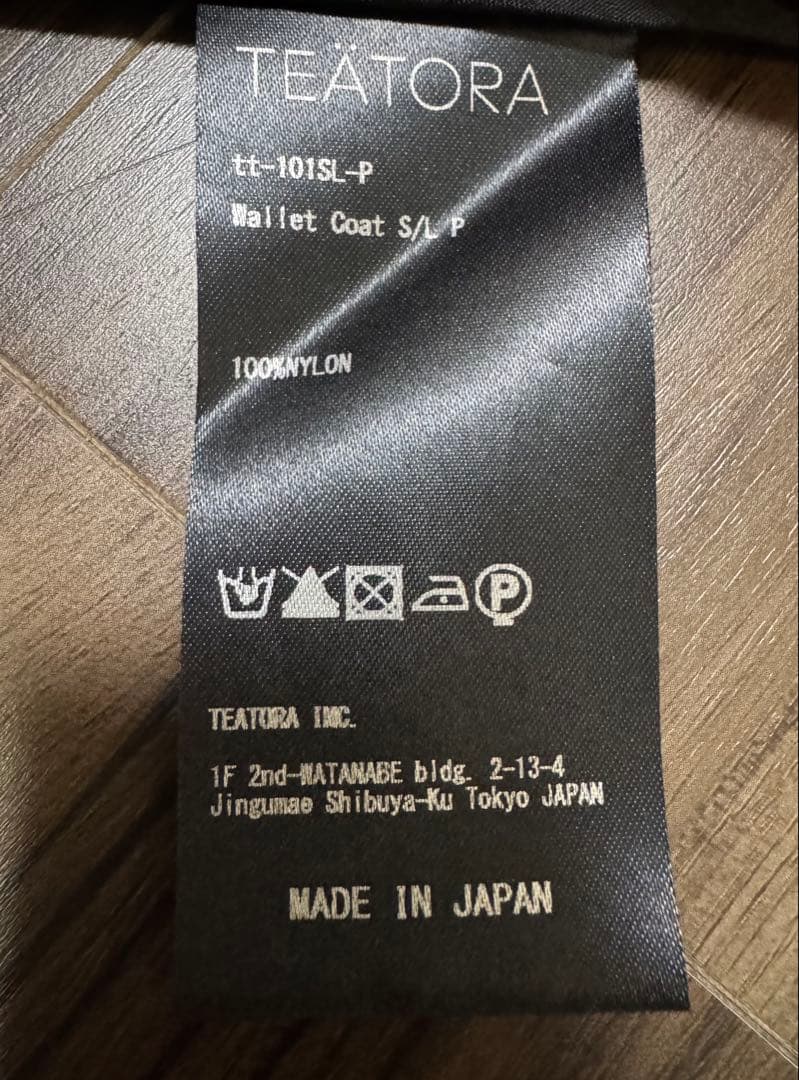 TEATORA Wallet Coat S/L P サイズ3 黒