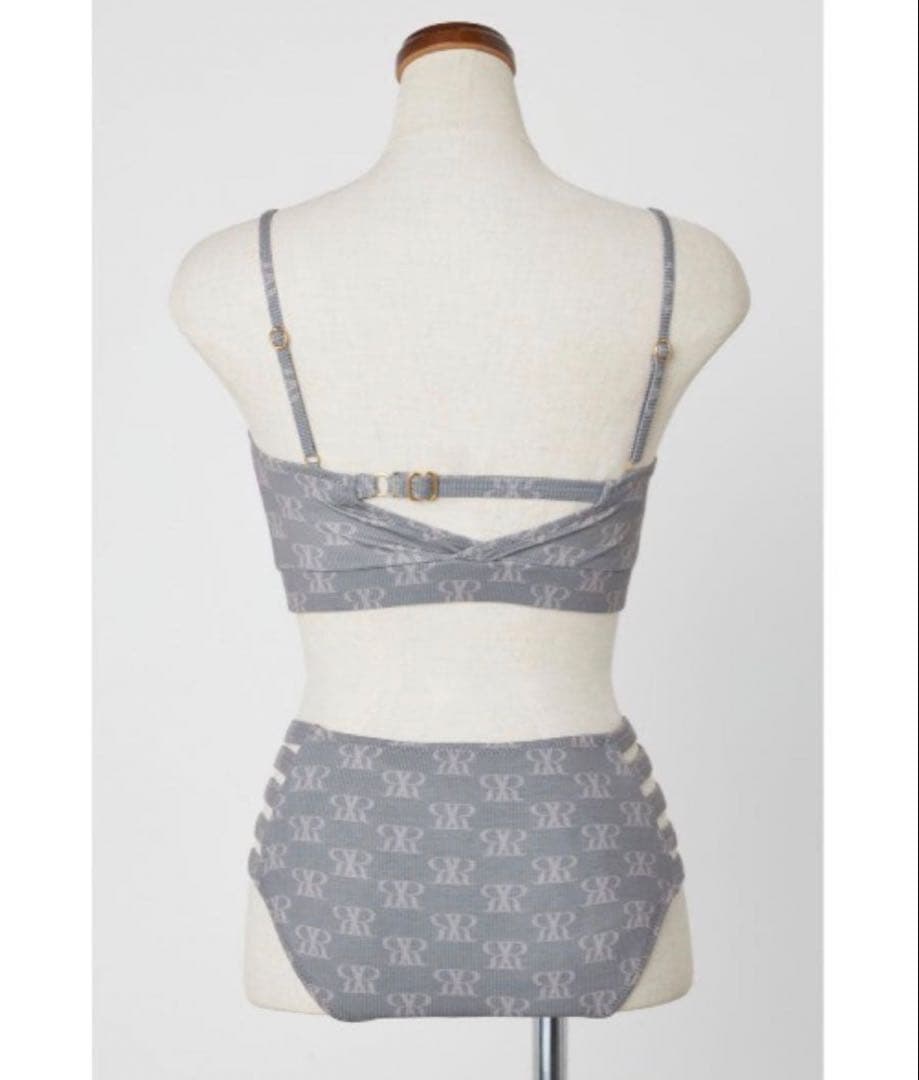 rienda RRロゴバンドゥカップ ビキニ グレー