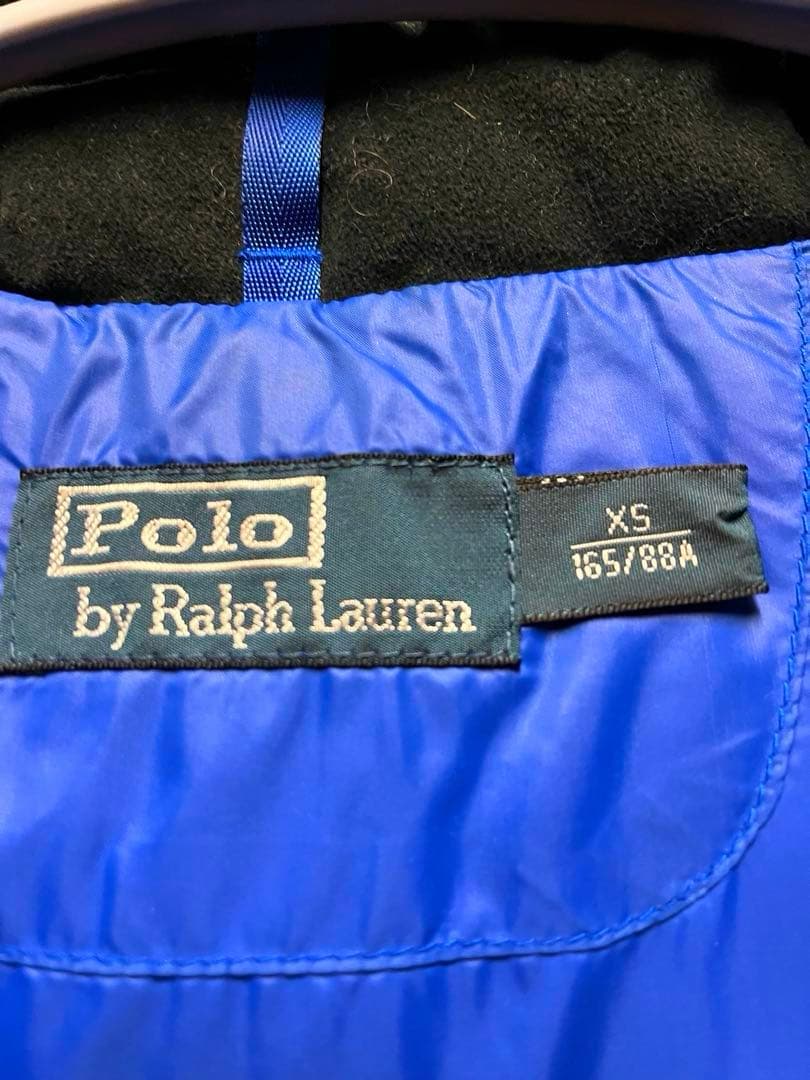 ポロ ラルフローレンフード付きダウンベスト ビックポニーUSA青 Sサイズ