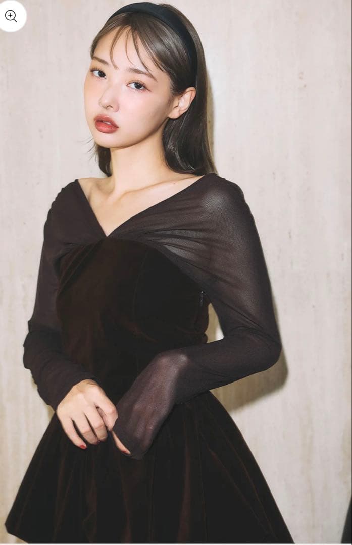 poláura ベロアビスチェバルーントップス ブラウン