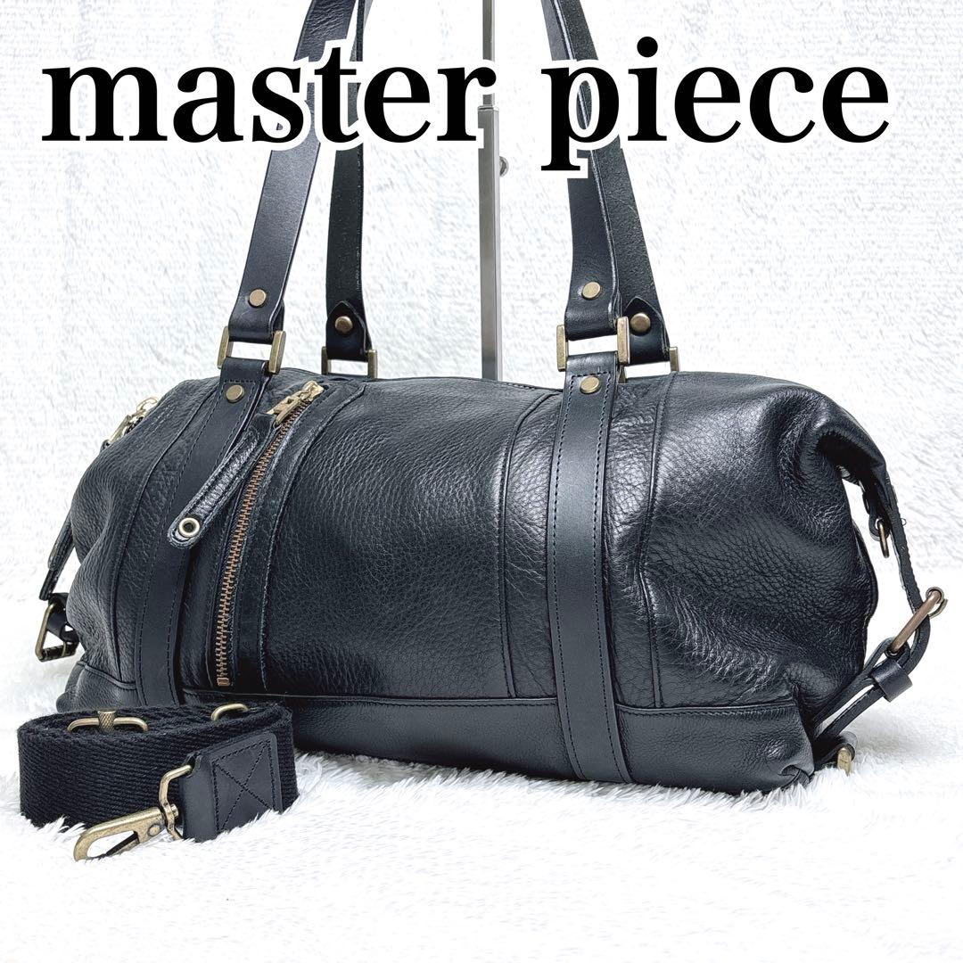 マスターピース ボストンバッグ 2way ゴールド金具 牛革 y2k