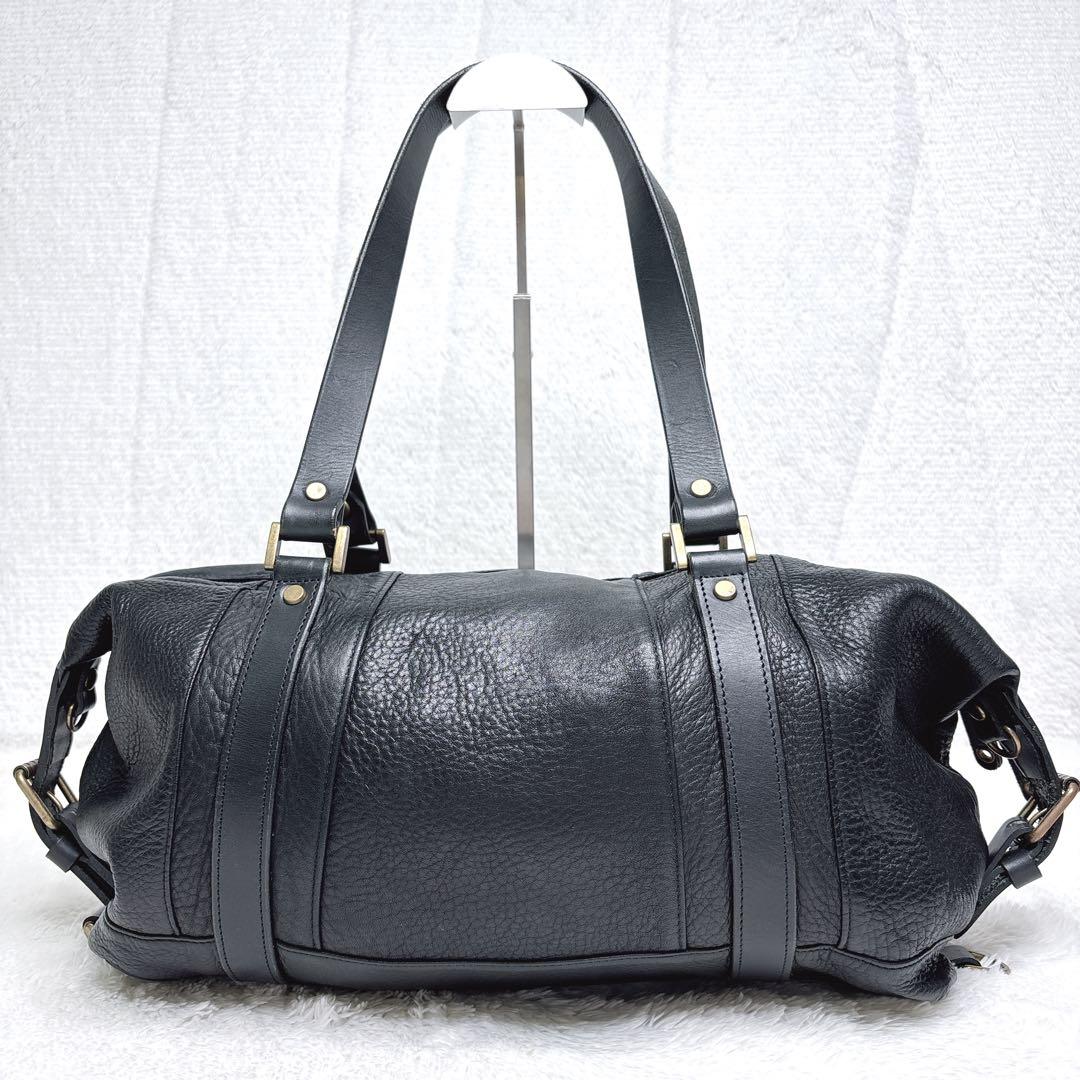 マスターピース ボストンバッグ 2way ゴールド金具 牛革 y2k