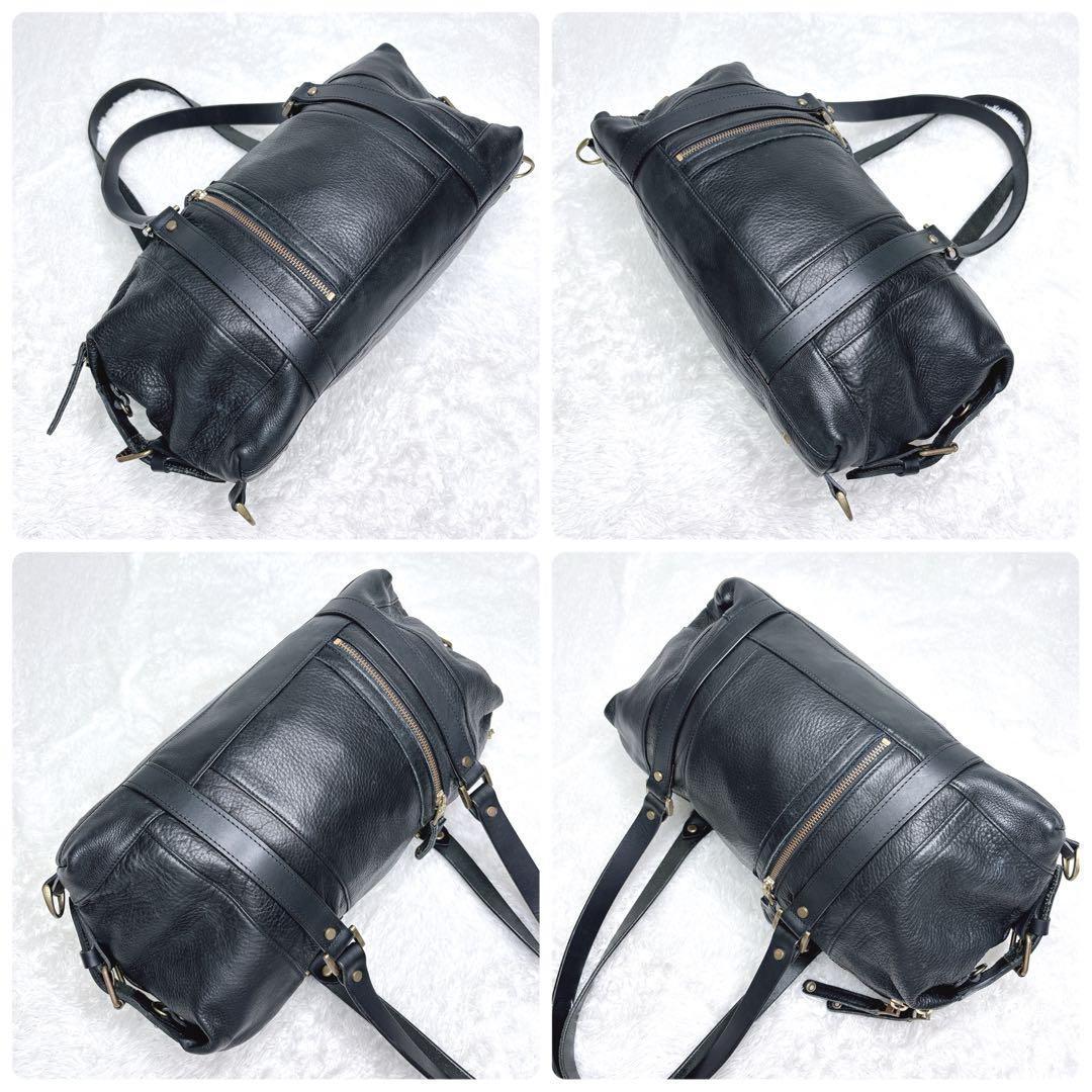 マスターピース ボストンバッグ 2way ゴールド金具 牛革 y2k