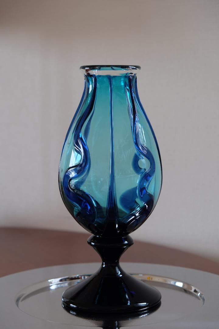 舩木倭帆 吹きガラス 花瓶 花器 骨董 民藝ガラス グラス 横山秀樹 小谷眞三