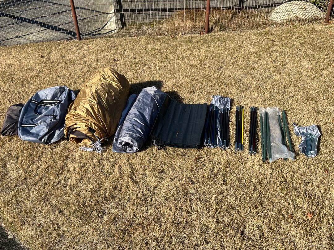 美品　テントファクトリー　フォーシーズントンネル2ルームテントL ベージュ