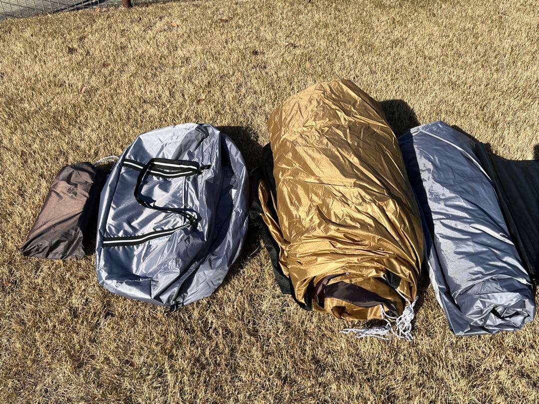 美品　テントファクトリー　フォーシーズントンネル2ルームテントL ベージュ