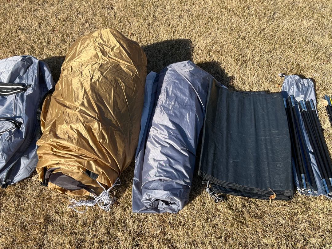 美品　テントファクトリー　フォーシーズントンネル2ルームテントL ベージュ