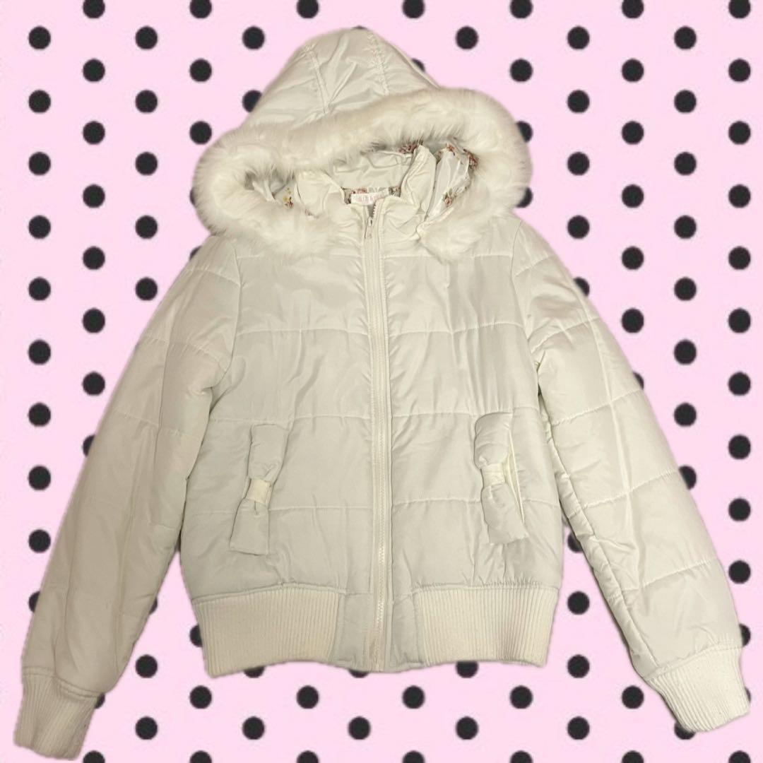 LIZLISAブルゾンホワイトリボン姫ギャル姫カジ姫系ファー