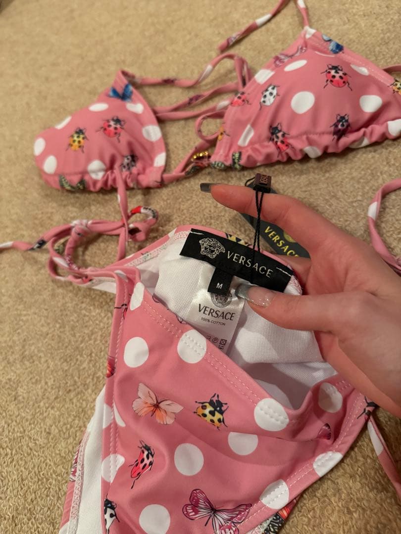 VERSACE ピンク 水玉模様 ビキニ M