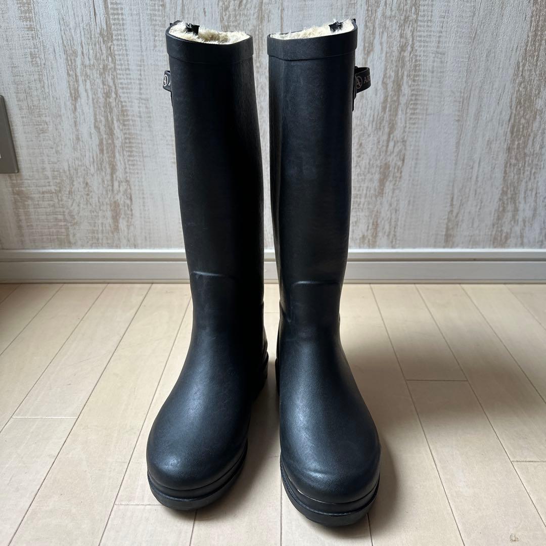 AIGLE エーグル ファー ロングブーツ 37 エーグランティーヌファー