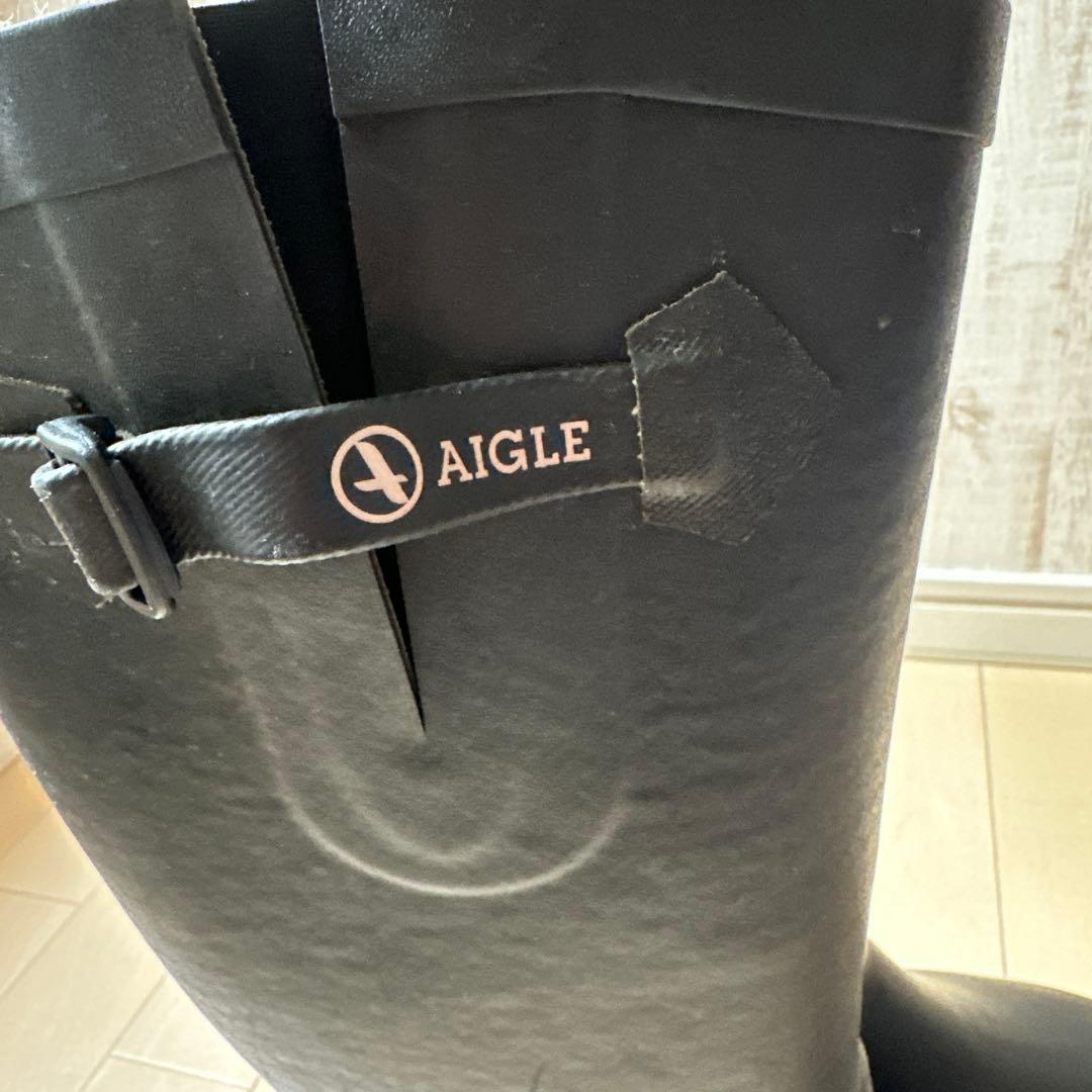 AIGLE エーグル ファー ロングブーツ 37 エーグランティーヌファー