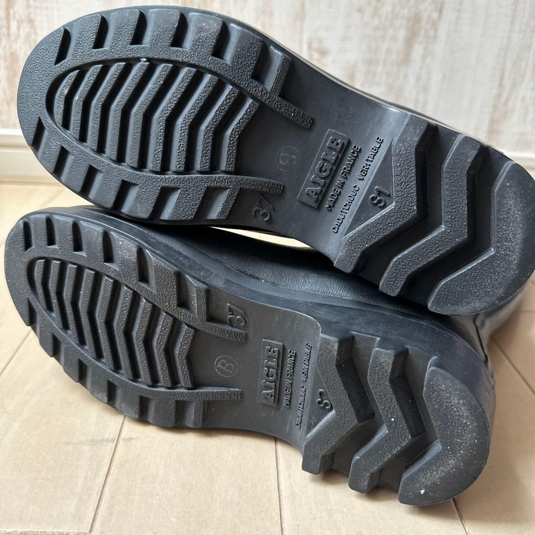 AIGLE エーグル ファー ロングブーツ 37 エーグランティーヌファー