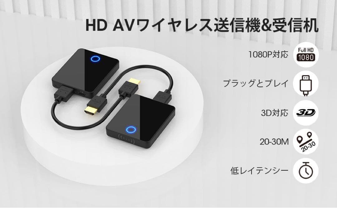 新品 ワイヤレス HDMI送信機 受信機 プロジェクター ゲーム Netflix