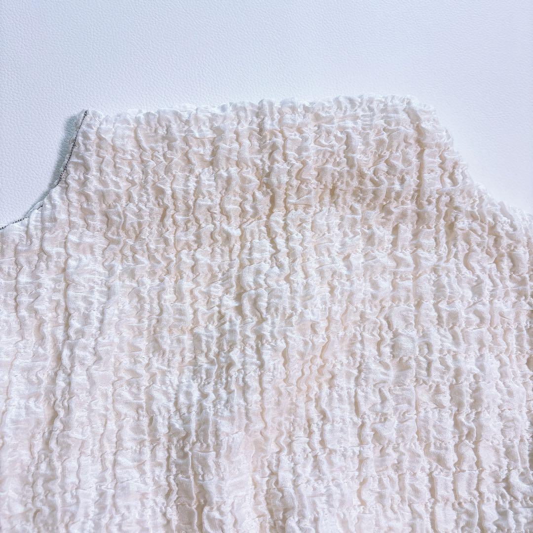 MORABITO PREMIER ハイネック　カットソー 装飾 シワ加工　38