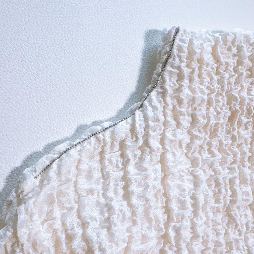 MORABITO PREMIER ハイネック　カットソー 装飾 シワ加工　38