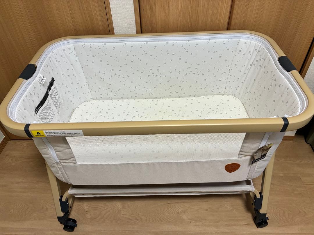 【美品】HZDMJ ベビーベッド【人気色カーキ】