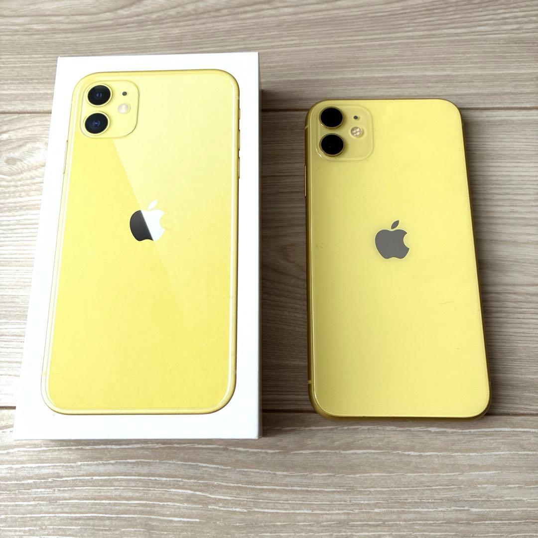 美品 Apple iPhone11 64GB イエロー SIMロック解除済み