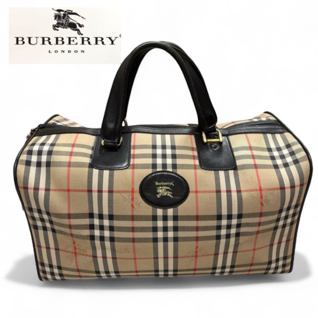 お値下げ✨️訳あり✨️バーバリー大容量ボストンバッグ　ノバチェック シャドーホース