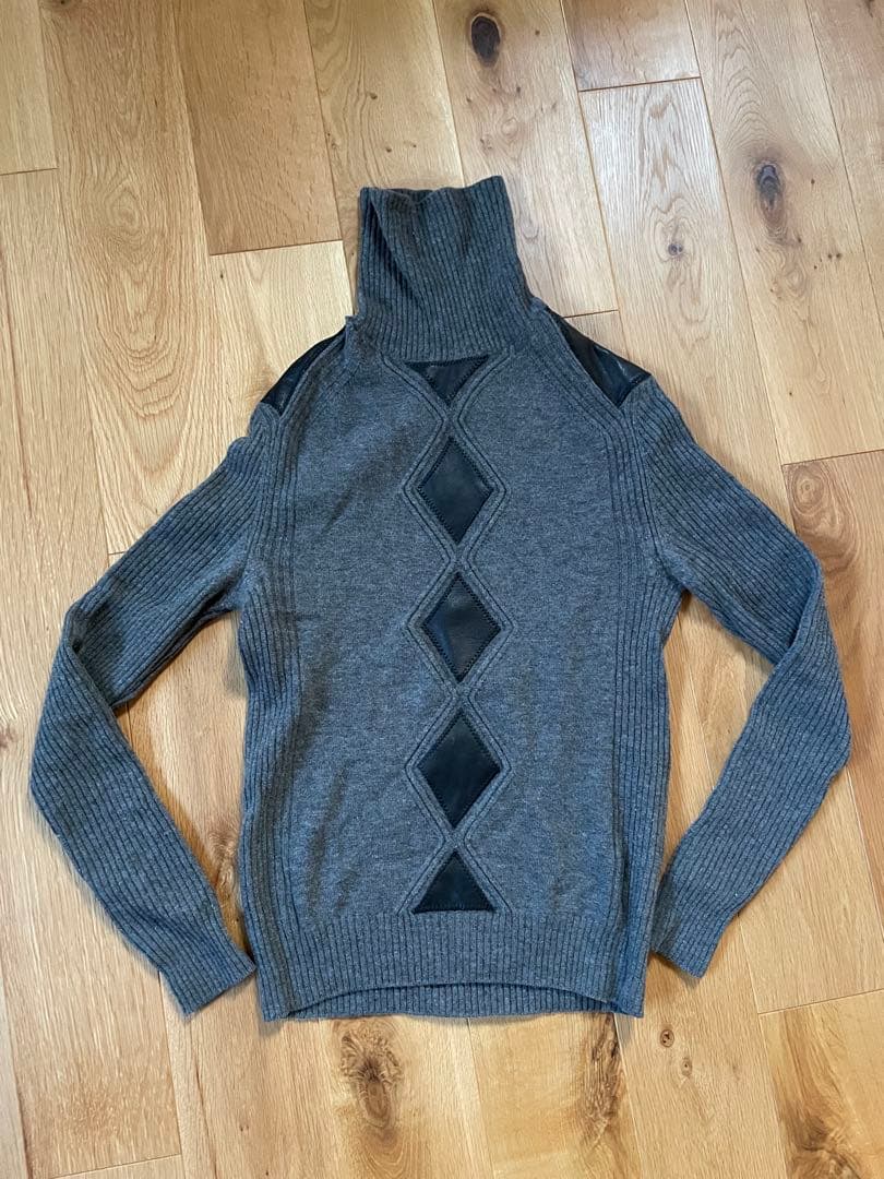 Jean Paul GAULTIER 2008 レザーパッチセーター　イタリア製