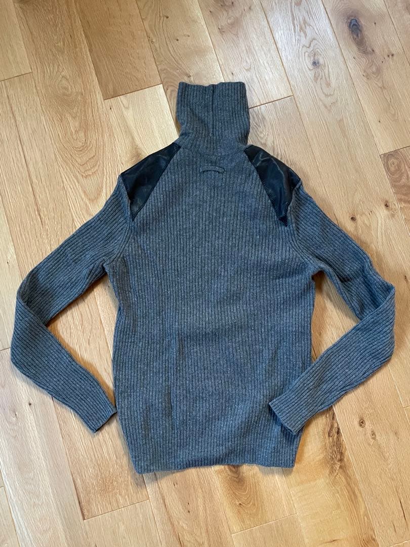 Jean Paul GAULTIER 2008 レザーパッチセーター　イタリア製