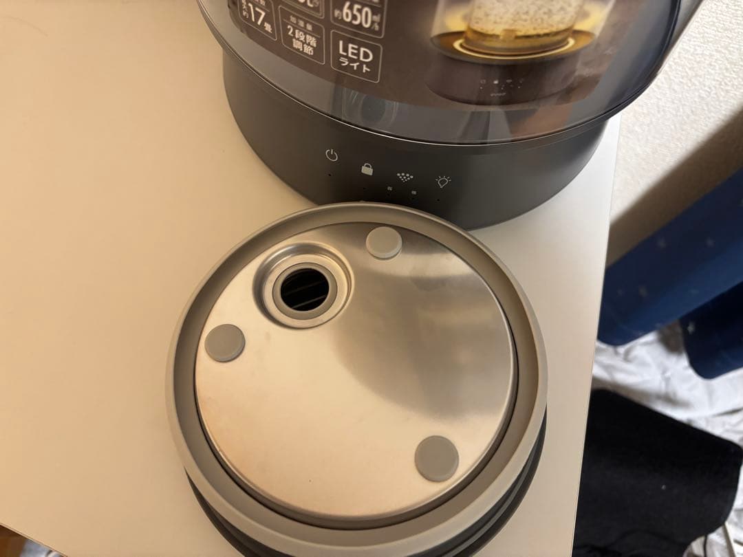 QUADS ガラススチーム加湿器　グレー