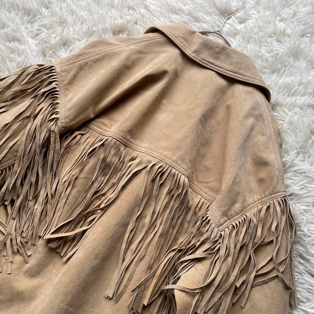 ザラ　未使用フリンジスエードレザージャケット　本革　定価32990円　近年モデル