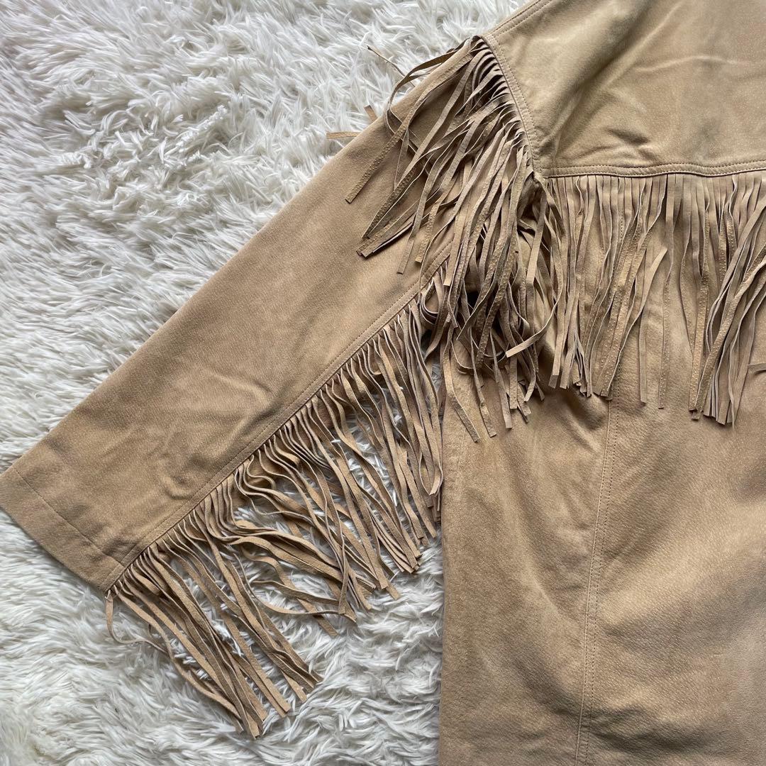 ザラ　未使用フリンジスエードレザージャケット　本革　定価32990円　近年モデル