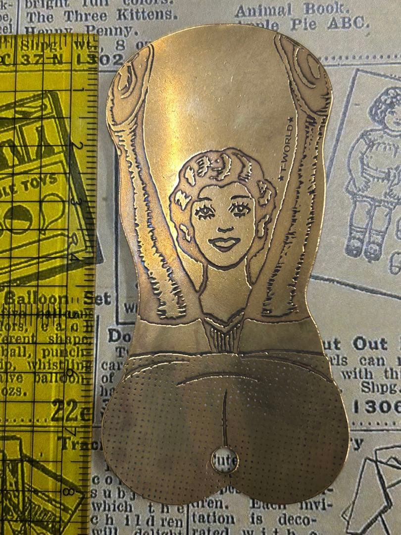 真鍮製 靴べら シューホーン キーホルダー レトロ ヴィンテージ 昭和