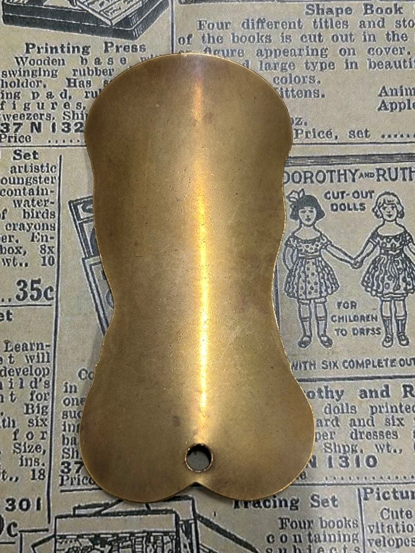 真鍮製 靴べら シューホーン キーホルダー レトロ ヴィンテージ 昭和