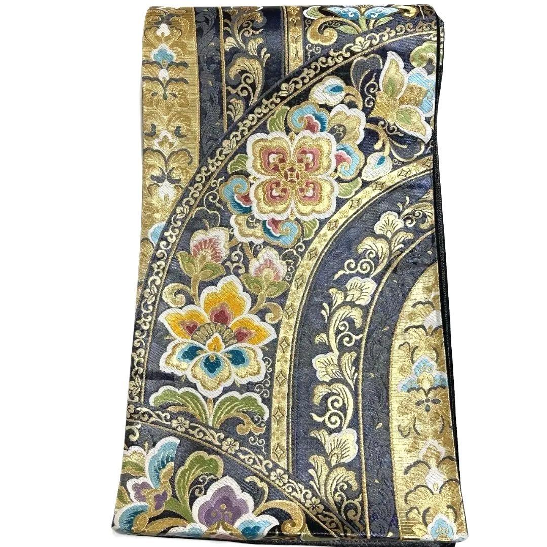 未着用　西陣織　織三彩　唐花　袋帯　着物　114a p