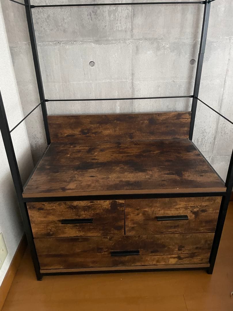 ハンガーラック 引き出し付き　Nステイン送料込み3/21終了