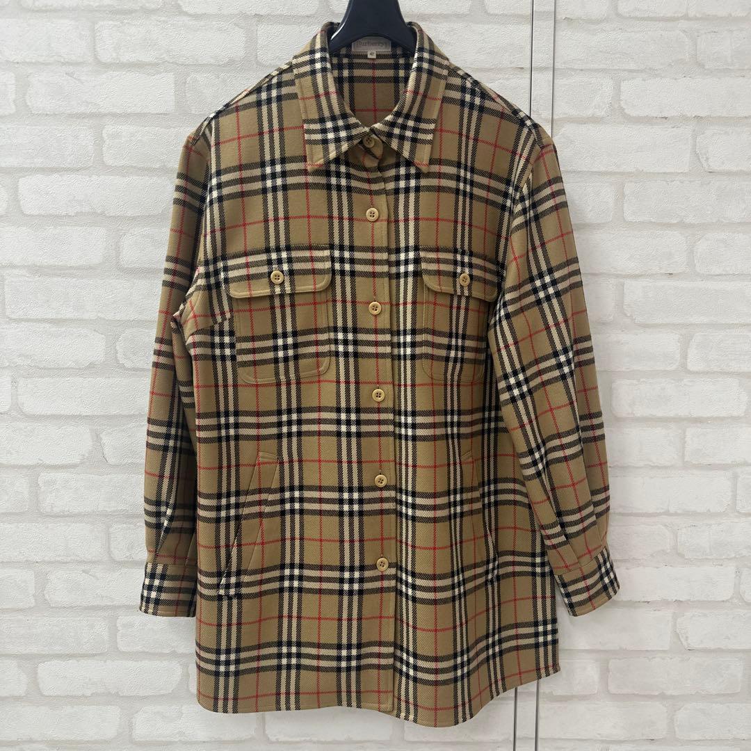 値下げ バーバリー Burberry ノバチェック ウール カシミヤ シャツJK