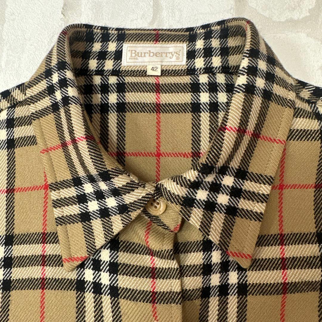 値下げ バーバリー Burberry ノバチェック ウール カシミヤ シャツJK