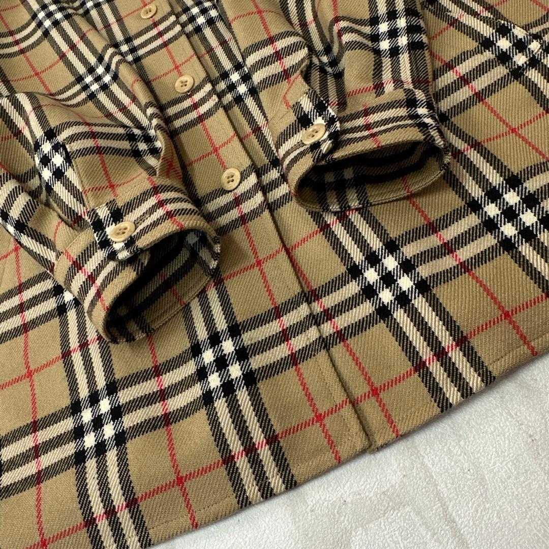 値下げ バーバリー Burberry ノバチェック ウール カシミヤ シャツJK