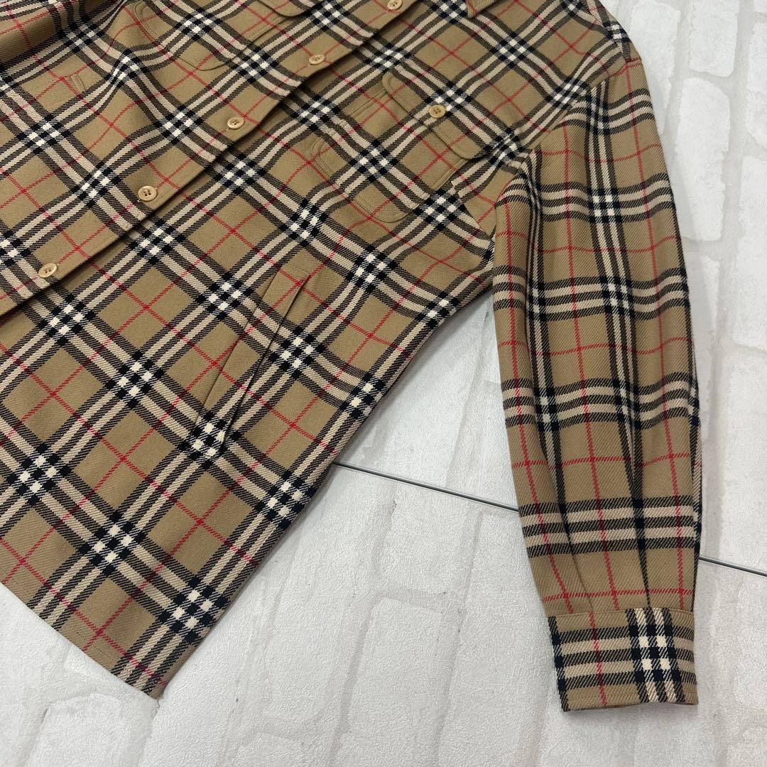 値下げ バーバリー Burberry ノバチェック ウール カシミヤ シャツJK