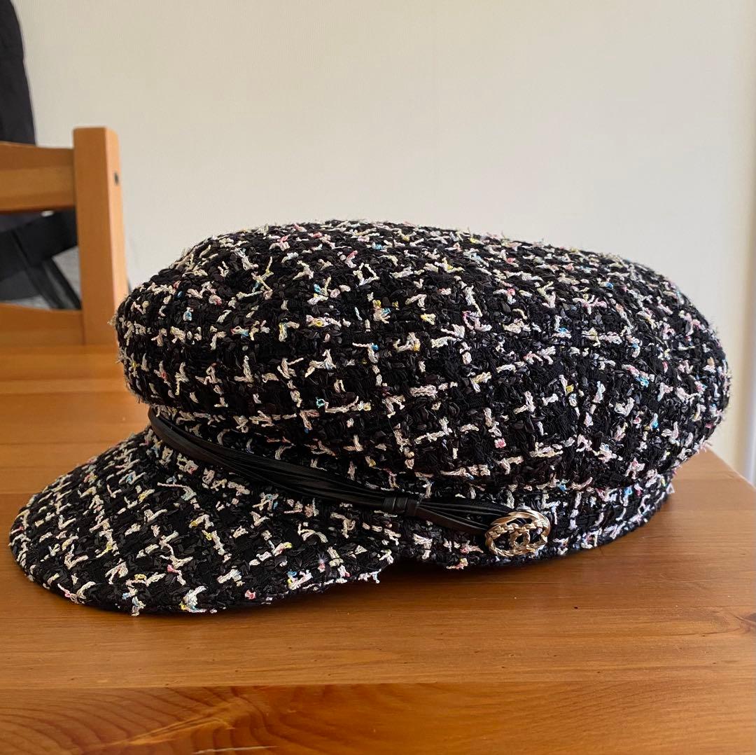 CHANEL シャネル　ツイードキャスケット　帽子　L