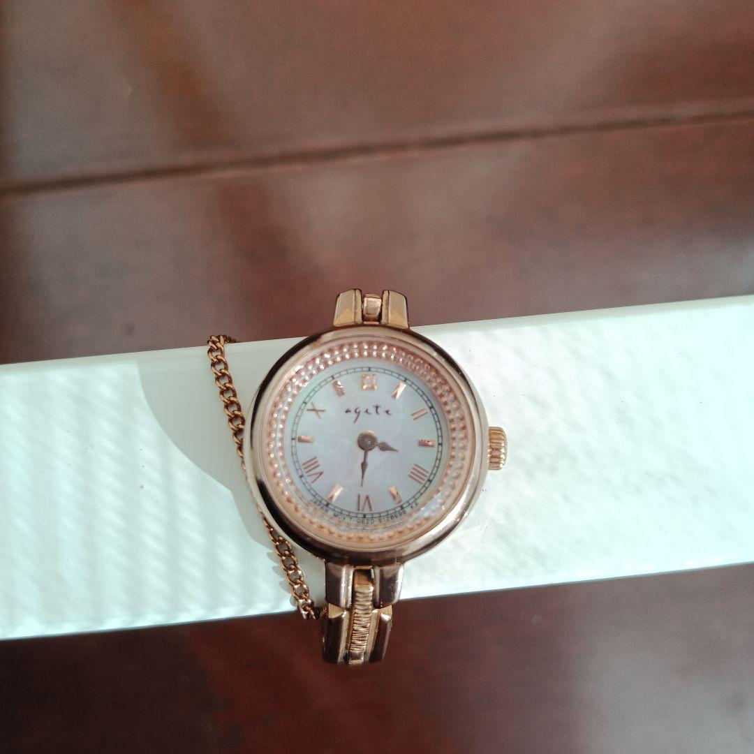 agete ゴールド 腕時計 ソーラー