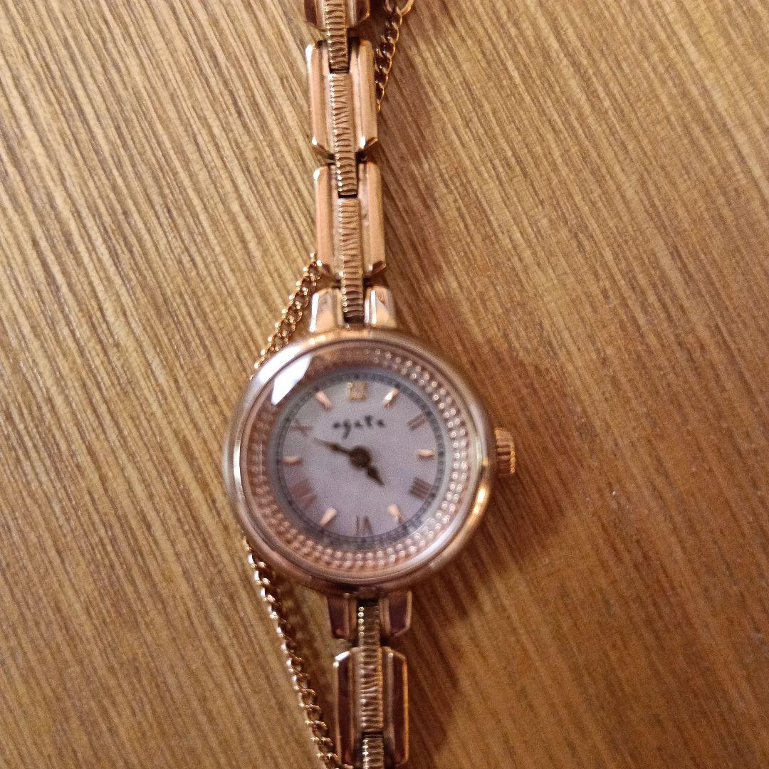 agete ゴールド 腕時計 ソーラー